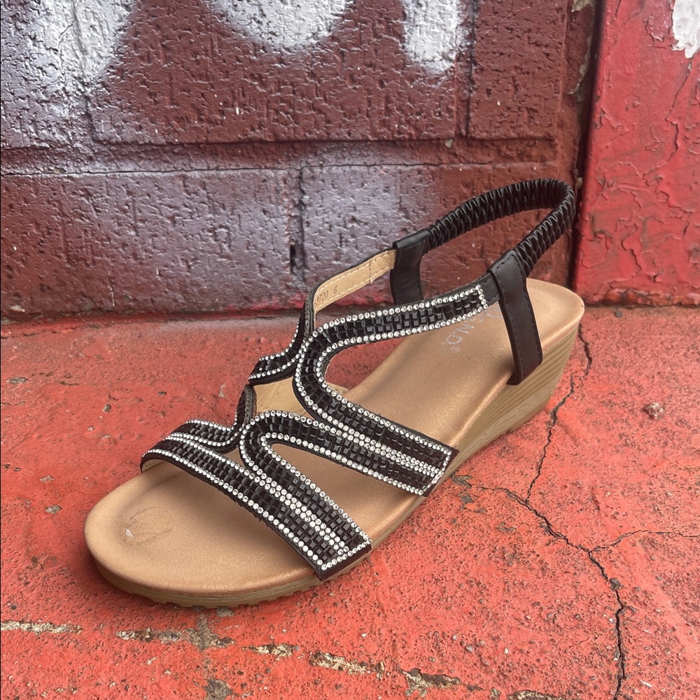 Elegant Black Beaded Sandals